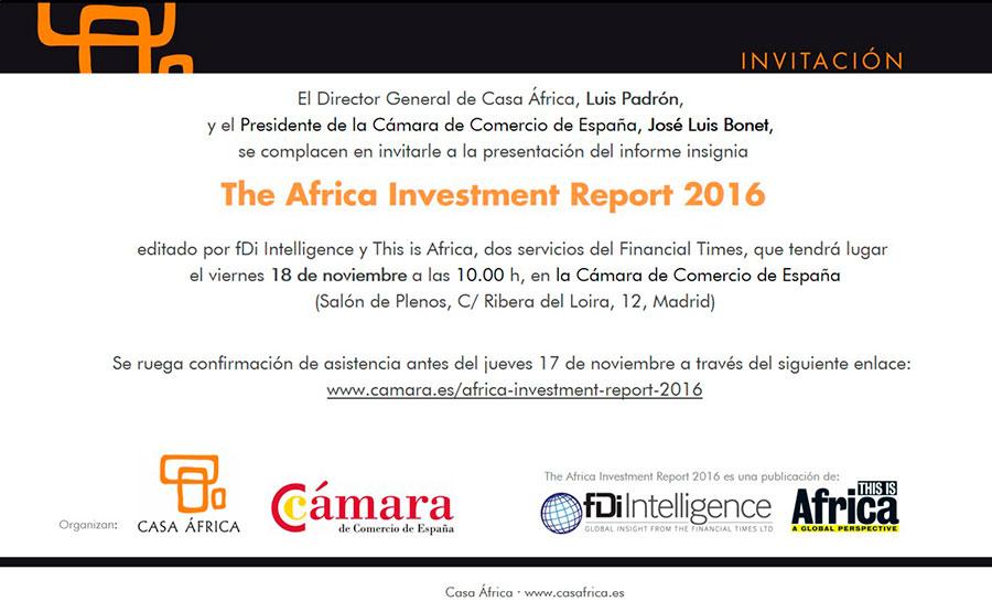 Invitación africa investment report