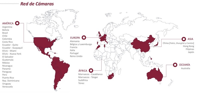 Las Cámaras de Comercio españolas en el exterior cuentan con más de 8.700 empresas asociadas 