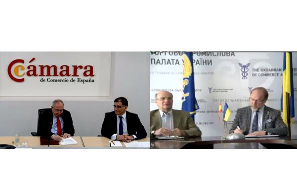  La Cámara de España y la Cámara de Comercio de Ucrania firman un acuerdo para estrechar las relaciones económicas y comerciales