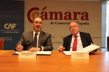 Cámara de España firma un acuerdo con CAF para promover nuevas alianzas en América Latina