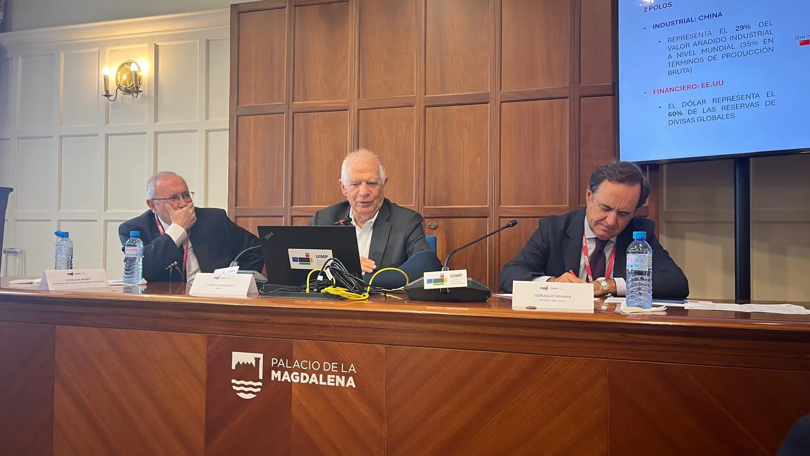 José Luis Bonet, Josep Borell y Gonzálo Solana