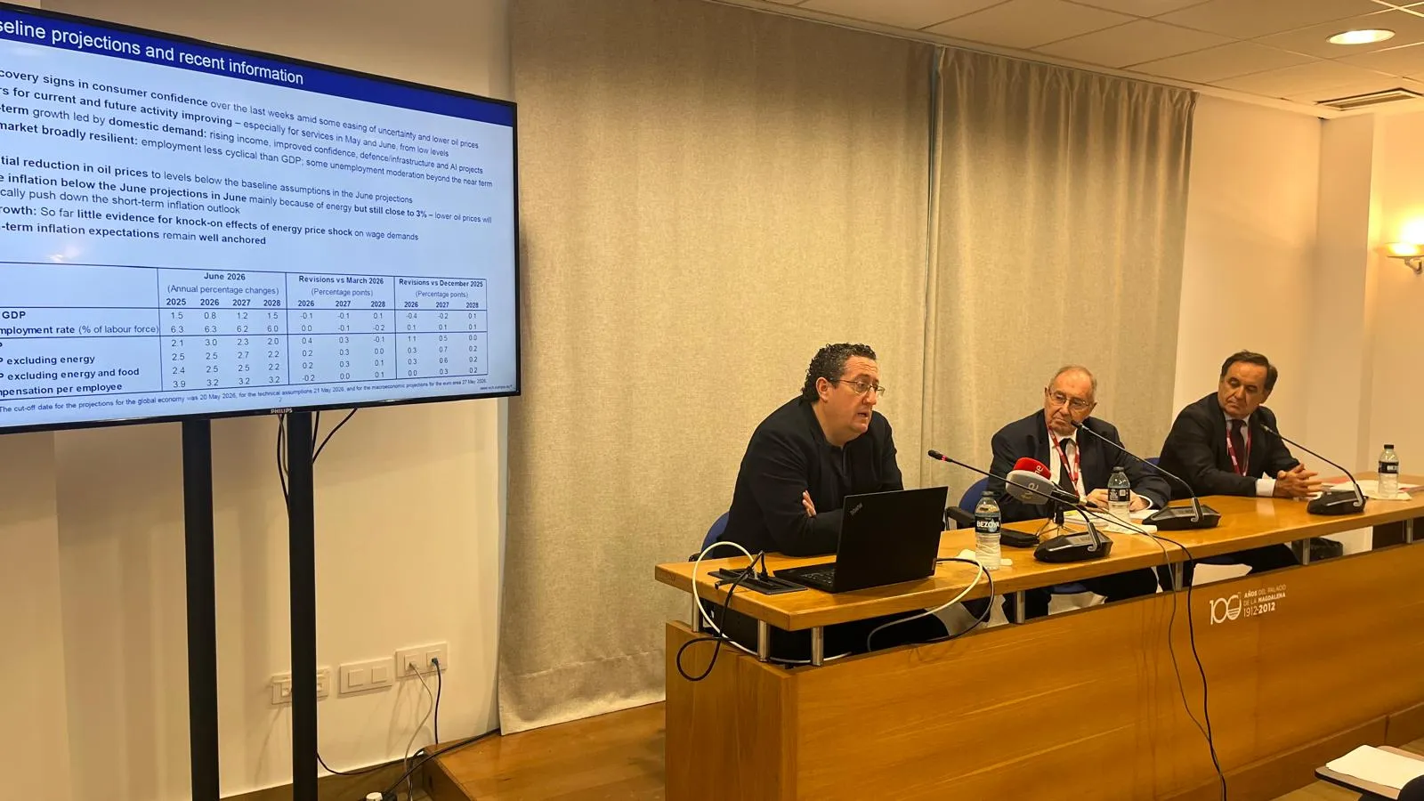Óscar Arce, José Luis Bonet y Rafael Myro